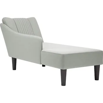 Pohovka Lenoška s pravou područkou světle šedá samet - 8721102822605