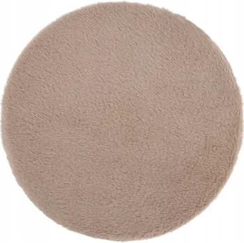 Podsedák POLŠTÁŘ NA ŽIDLI MARIE KOŽEŠINA KULATÝ 37 CM MĚKKÝ POHODLNÝ SEDÁK BÉŽOVÝ