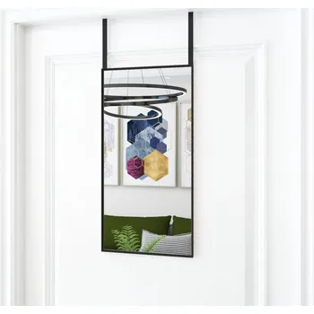 Zrcadlo Zrcadlo na dveře černé 30 x 60 cm sklo a hliník - 8720286344842