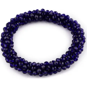 Náramek Náramek / gumička z broušených korálků Varianta: 5 modrá námořnická tmavá, Balení: 1 ks