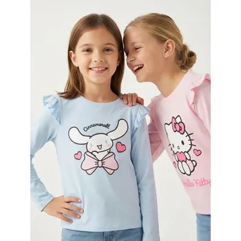 Dívčí oblečení Sinsay - Bavlněná košilka s potiskem Hello Kitty - vícebarevná - 877HE-MLC - 877HE-MLC-122