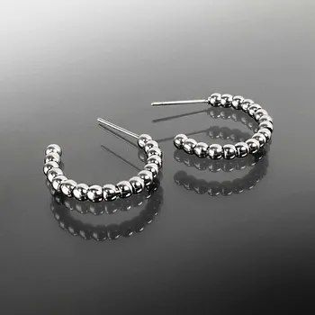 Náušnice Ocelové náušnice kuličkové polokroužky č. 1460