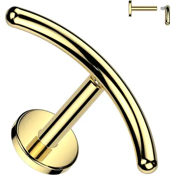 Piercing Atreya Titanová labreta s vnitřním závitem Eurika Barva: Zlatá, Velikost: 1,2 mm, Délka / Průměr: 6 mm