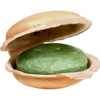 Mýdlo Karawan Authentic Ajurvédské mýdlo s kokosovým olejem v palmovém listu Vetiver 100 g