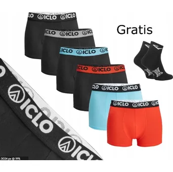 Pánské oblečení ICLO pánské bavlněné boxerky BALENÍ 6 KUSŮ + ponožky vel. XXL