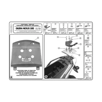 Nosič na motocykl a skútr Kappa K682M Nosič zadního kufru kufry MONOLOCK GILERA Nexus 125/250/300/500 (06-14)