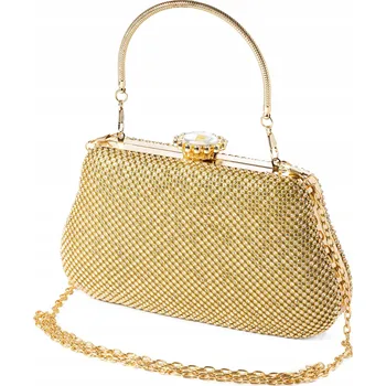 Kabelka Zlatá vizitková kabelka krabička křišťály elegantní psaníčko na svatební hostina