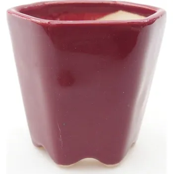 Květináč Mini bonsai miska 5,5 x 5 x 5 cm vínová