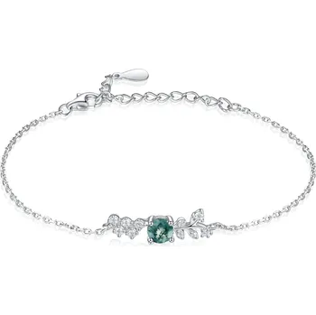 Náramek Olivie Stříbrný náramek MECHOVÝ ACHÁT 8908 Ag 925; ≤1,9 g.