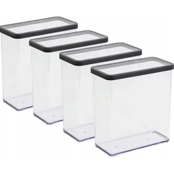 Dóza na potraviny ROTHO SADA 4 KUSŮ ZÁSOBNÍKŮ NA POTRAVINY, SUCHÉ INGREDIENCE 3,2L, ŠEDÁ LOFT