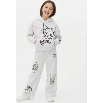 Dívčí kalhoty Sinsay - Tepláky se širokými nohavicemi Kuromi - šedá - 820HB-09M - 820HB-09M-134