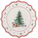 Červeno-krémový servírovací keramický talíř s vánočním motivem ø 17 cm Naive – Bloomingville ID_1739516