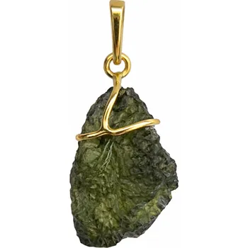 Přívěsek Zlatý přívěsek s vltavínem P25 0054