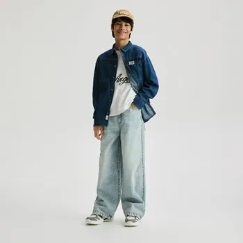 Dětská móda Reserved - Baggy džíny s přívěskem - modrá - 384HN-50J - 384HN-50J-152