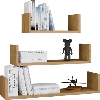 police Sada 3 ks nástěnných polic Mobi dub artisan