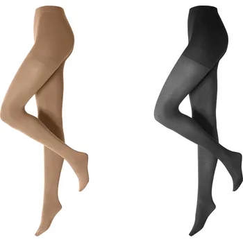 Dámské punčochy esmara® Dámské termo punčochové kalhoty 60 DEN, 2 kusy (černá AOP 60 DEN, L(44/46))
