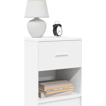 Noční stolek Noční stolek se zásuvkou bílý 40 x 34 x 50 cm - 8721158576460