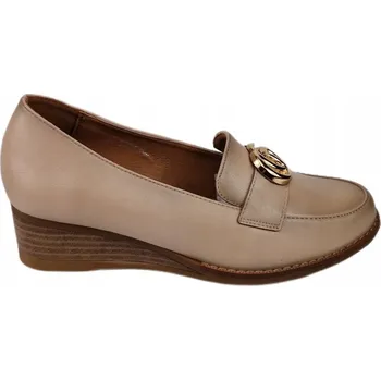 Dámské polobotky Polobotky na klínku VINCEZA 58286 béžová kůže vel. 40