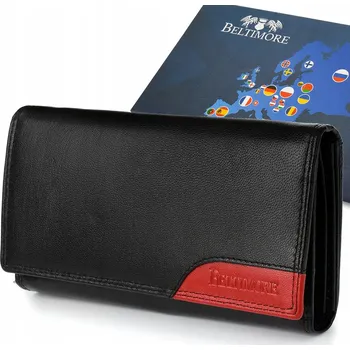 Peněženka Kožená peněženka Beltimore černá s RFiD, 5 přihrádek, 17,3 x 9,2 cm