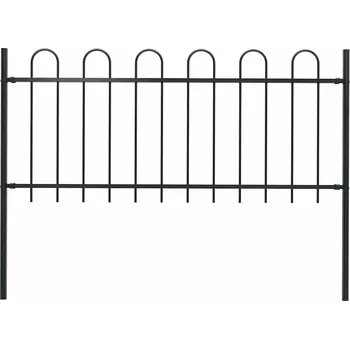 Plot Zahradní plot s obloukem nahoře ocelový 181 x 80 cm černý - 8719883586960