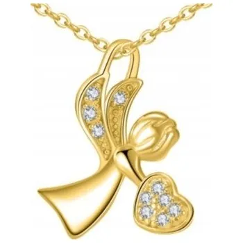 Náhrdelník STŘÍBRNÝ NÁHRDELNÍK 925 SRDCE ANDÍLEK SVATÉ PŘIJÍMÁNÍ