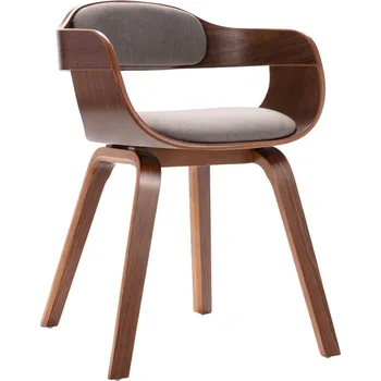 Jídelní židle Jídelní židle taupe ohýbané dřevo a textil - 8720286341155