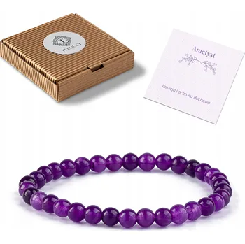 Náramek Dámský náramek z přírodního kamene 6mm Univerzální 18cm Ametyst