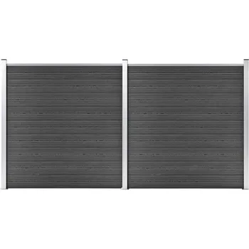 Plot Sada plotových dílců WPC 353 x 186 cm černá - 8720286366776