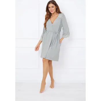 Dámský župan Dámský župan Italian Fashion SAMARIA 3/4 rukáv šedý vel. L viskóza