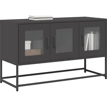 Televizní stolek TV skříňka černá 100,5x39x60,5 cm ocel válcovaná za studena - 8721158371720