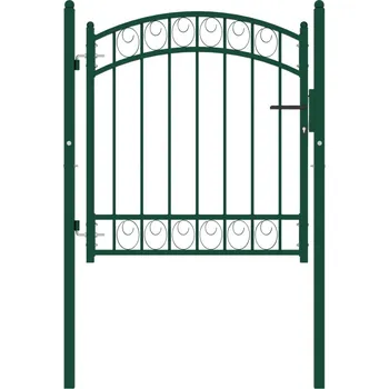 Zahradní branka s obloukem ocelová 100 x 100 cm zelená - 8719883885872