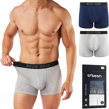 Pánské spodní prádlo PÁNSKÉ BAVLNĚNÉ BOXERKY PREMIUM BAVLNA ČESANÉ VÍCEBALENÍ SET 2x - XXL