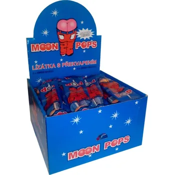 Bonbon Lízátko 16 g MOON POP mění barvu (balení 50 ks) (lízátko "prdelka" / 5 x změní barvu / lízátko s překvapením)