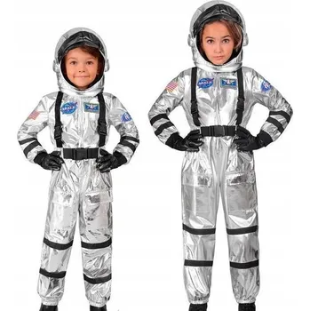 Karnevalový kostým Kostým Kosmonauta Stříbrný Skafandr Helma Kombinéza Astronauta 158