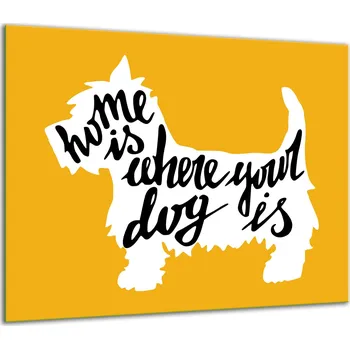 Obraz SKLENĚNÁ OCHRANNÁ DESKA NA SPORÁK 60x52 PES (PIES)