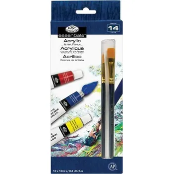 Vodová barva Royal & Langnickel Akrylové barvy ARTIST 12x12ml + 2 štětce