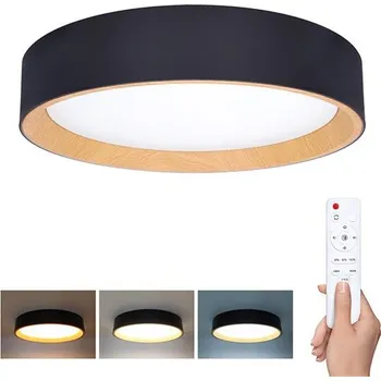 Solight LED osvětlení s dálkovým ovladačem Larios Black, 48W, 3360lm, 39cm, změna chromatičnosti, stmívatelné
