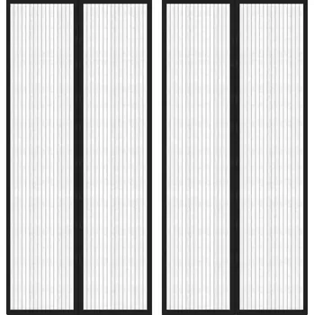 Síť proti hmyzu Závěsy do dveří proti hmyzu 2 ks s magnety černé 210 x 90 cm - 8720286154045