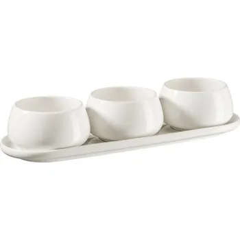 Talíř Mäser Servírovací sada misek s podtáckem 4 ks TAYA, bílá
