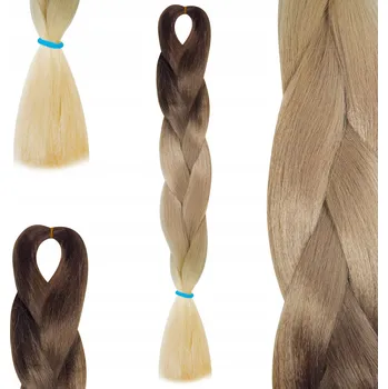 Příčesek Syntetické vlasy Henlon na copánky Ombre Přírodní Blond 60 cm #8/16/0915