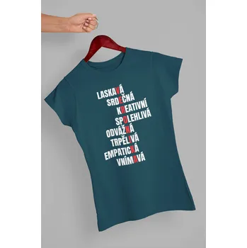 Dámské tričko Dámské tričko Charakteristika Veronika Barva: Petrolejová modrá, Velikost: XS