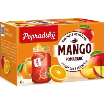 Čaj Popradský čaj Mango a pomeranč 18 sáčků (porcovaný čaj 18x2g)