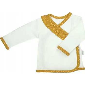 NICOL; Kojenecká košilka - kaftan bílá s žlutým volánkem, velikost 62