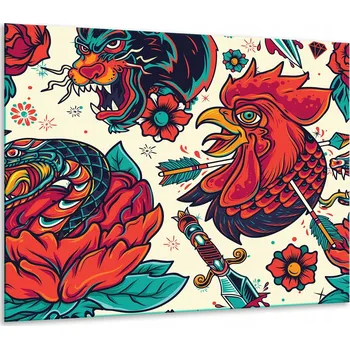 Obraz SKLENĚNÁ OCHRANNÁ DESKA NA SPORÁK 60x52 KOGUT