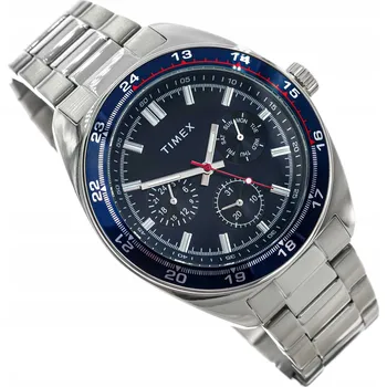 Hodinky PÁNSKÉ HODINKY TIMEX TW2Y22700 WESTON STŘÍBRNÉ S OCELOVÝM NÁRAMKEM