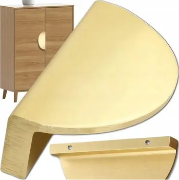 Nábytkové kování Nábytková úchytka Moon zlatá kartáčovaná 64 mm - půlkruh pro nábytek 96 mm