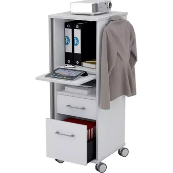 Mobilní pracovní stanice Rocada 4037, 2 police, 2 zásuvky, šedá