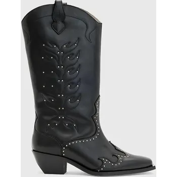 Jezdecká obuv Westernové kožené boty AllSaints Carina Boot W061FD černá 99X, EUR 37