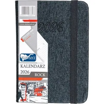 Diář Kalendarz 2026 A7 tyg Rock grafitowy