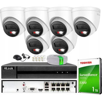 IP kamera Sada IP monitoringu 8 Mpx, 6 venkovních kamer 4K HiLook IPC-T280HA-LUF